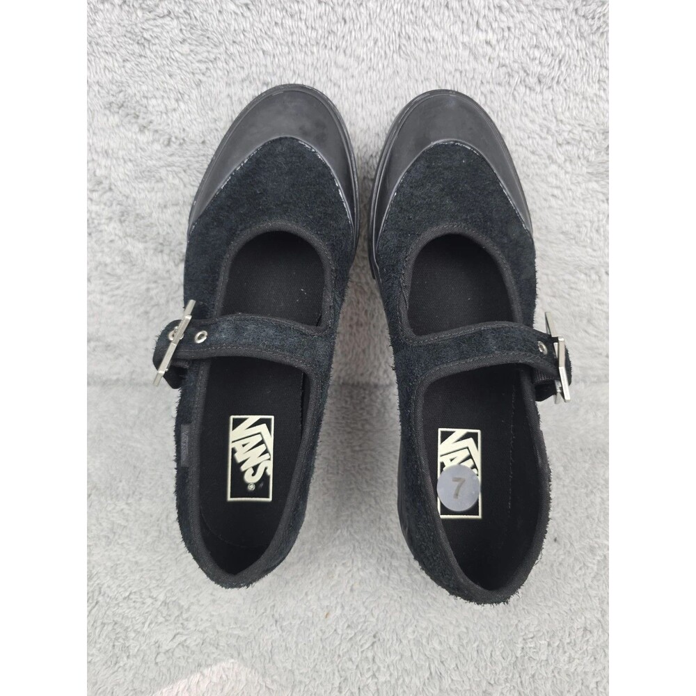 Vans Starz Shoes Women’s 8.5 Mary Jane Stars Buckle Black Suede NEW - Picture 6 of 8
